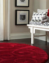 Botanical Bliss Shag Collection Area Rug - Blossomdale Round Red  lifestyle 59