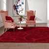 Botanical Bliss Shag Collection Area Rug - Blossomdale Square Red  lifestyle 121