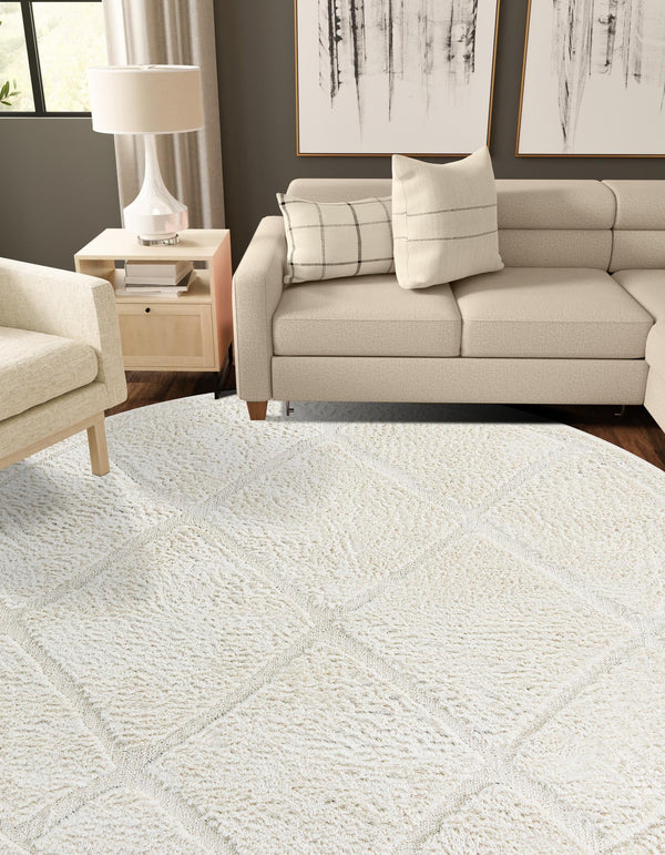 Trellis Haven Collection Area Rug - Havenwood Round Ivory  lifestyle 102