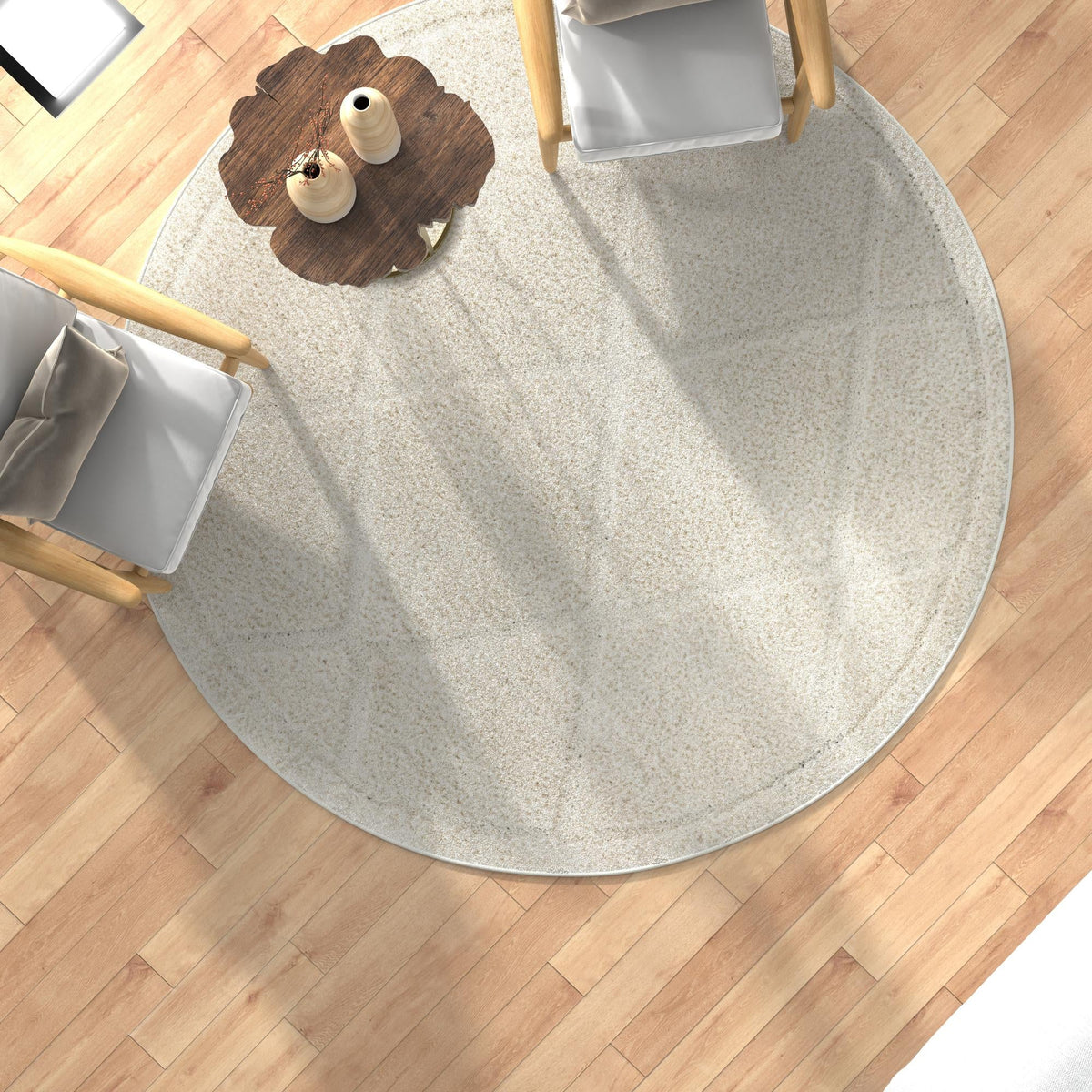 Trellis Haven Collection Area Rug - Havenwood Round Ivory  lifestyle 131