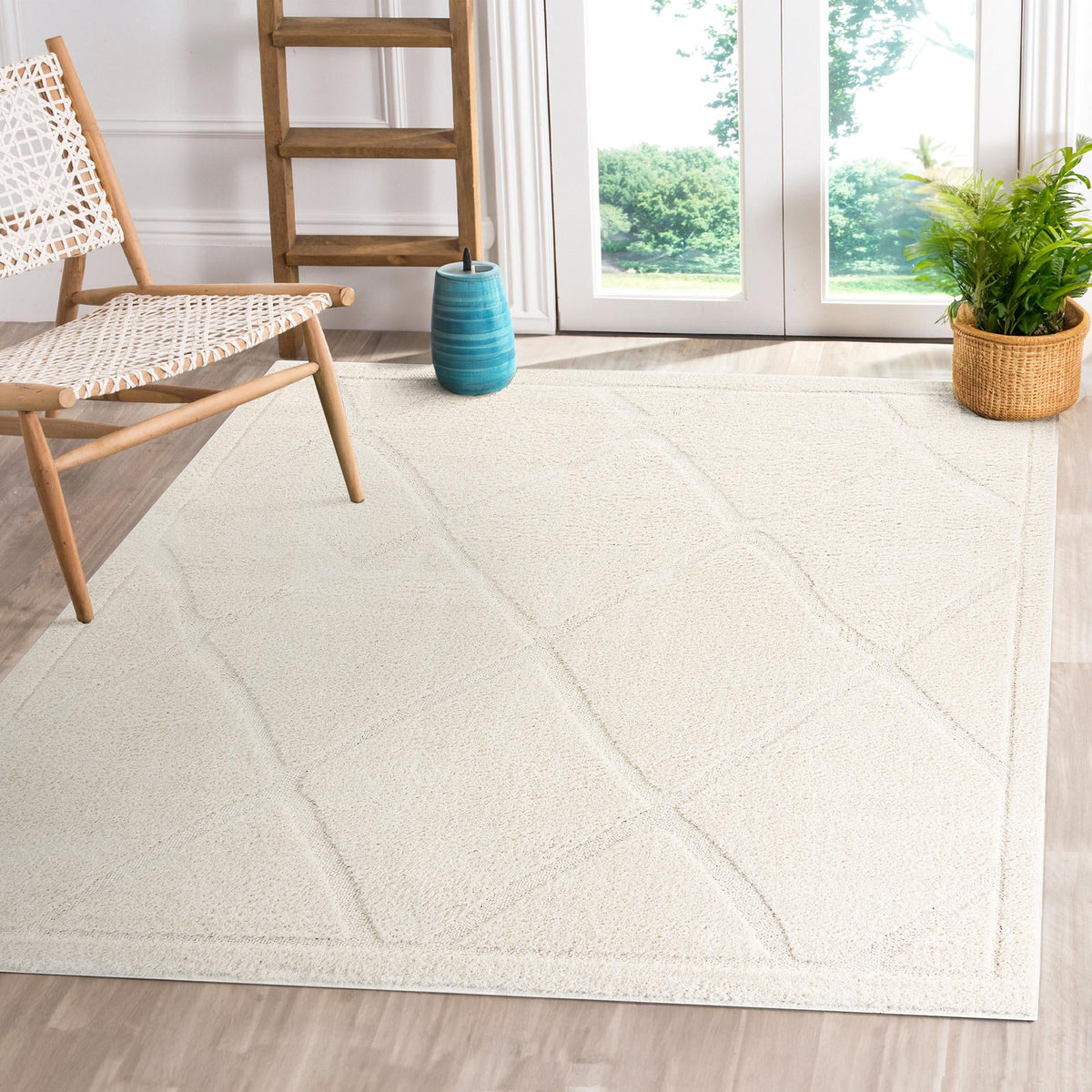 Trellis Haven Collection Area Rug - Havenwood Square Ivory  lifestyle 124