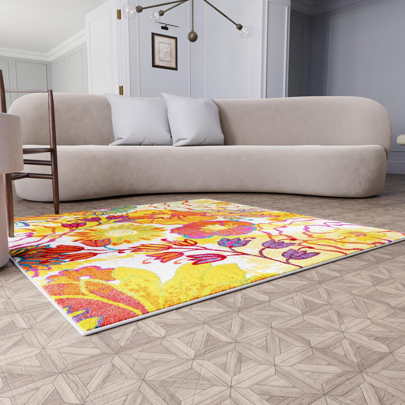 Venetian Elegance Collection Area Rug -  Accademia Square Ivory  lifestyle 80