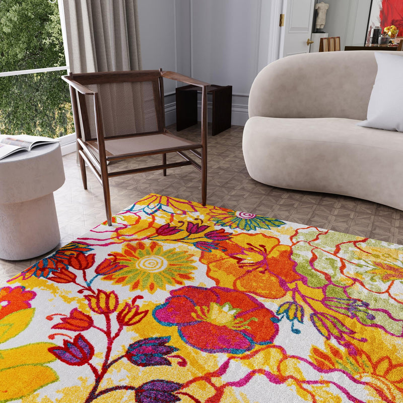 Venetian Elegance Collection Area Rug -  Accademia Square Ivory  lifestyle 83