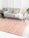 Coastal Weave Collection Area Rug - Marina Rectangle Blush Pink  lifestyle 6