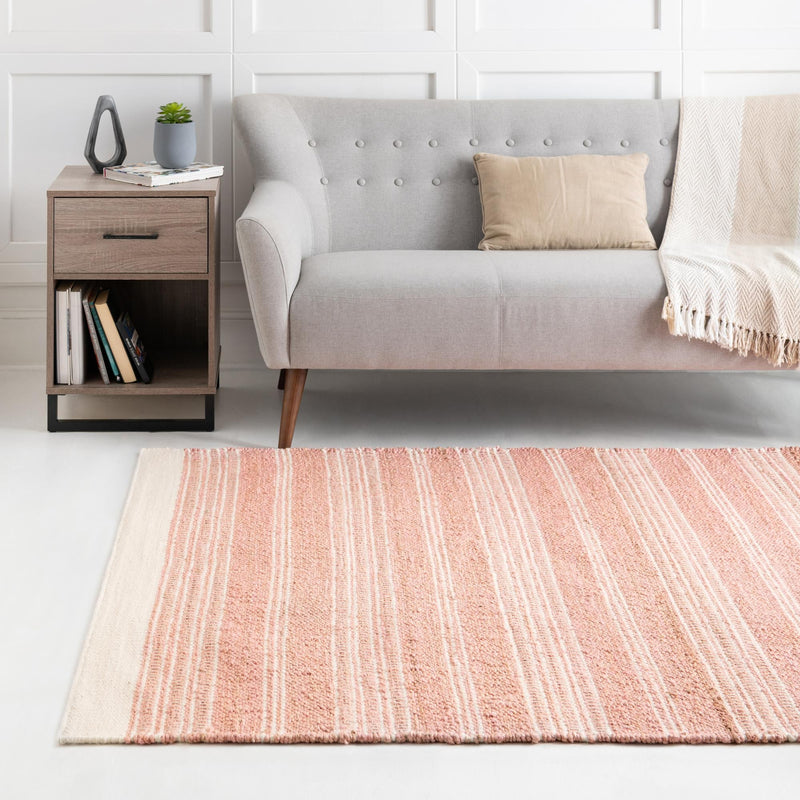Coastal Weave Collection Area Rug - Marina Rectangle Blush Pink  lifestyle 28