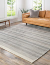 Coastal Weave Collection Area Rug - Marina Square Gray  lifestyle 73