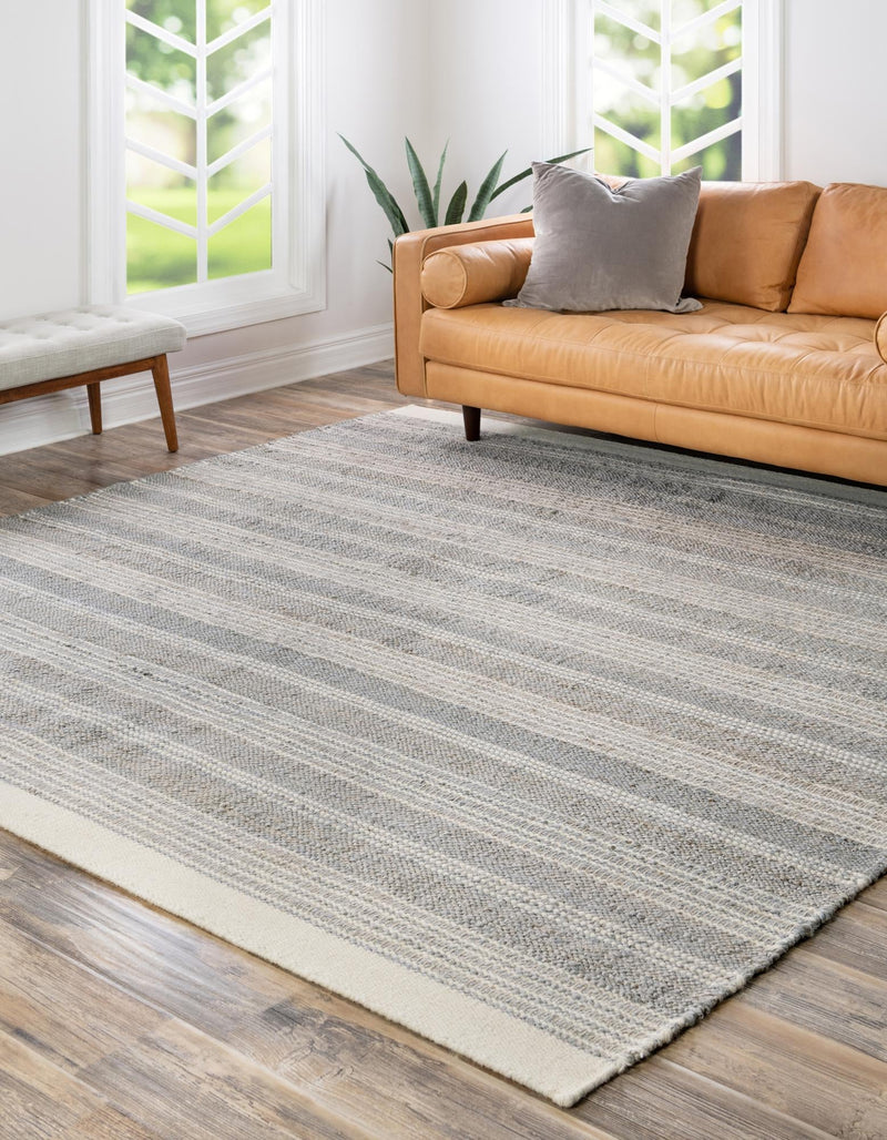 Coastal Weave Collection Area Rug - Marina Square Gray  lifestyle 73