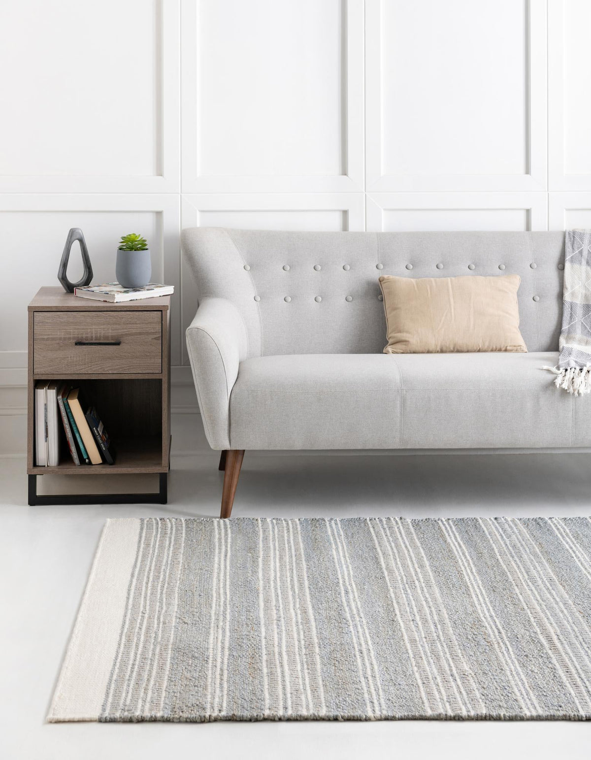 Coastal Weave Collection Area Rug - Marina Rectangle Gray  lifestyle 5