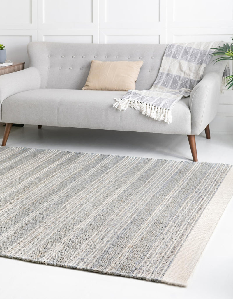 Coastal Weave Collection Area Rug - Marina Rectangle Gray  lifestyle 12