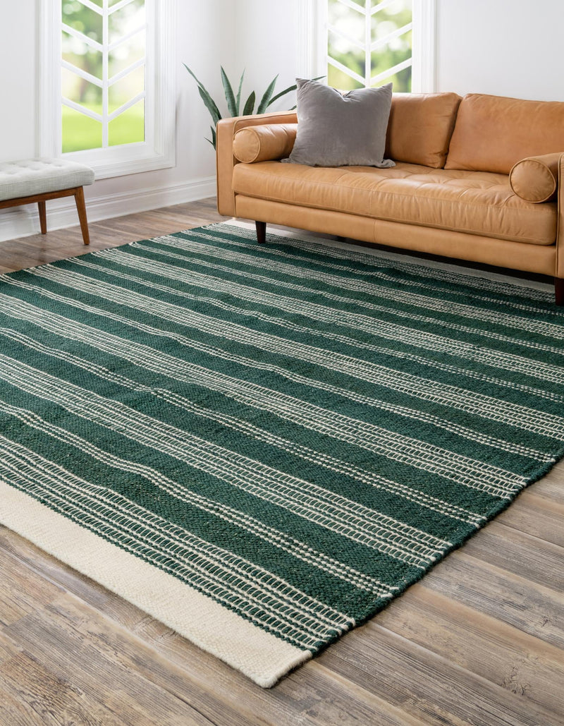 Coastal Weave Collection Area Rug - Marina Square Hunter Green  lifestyle 75