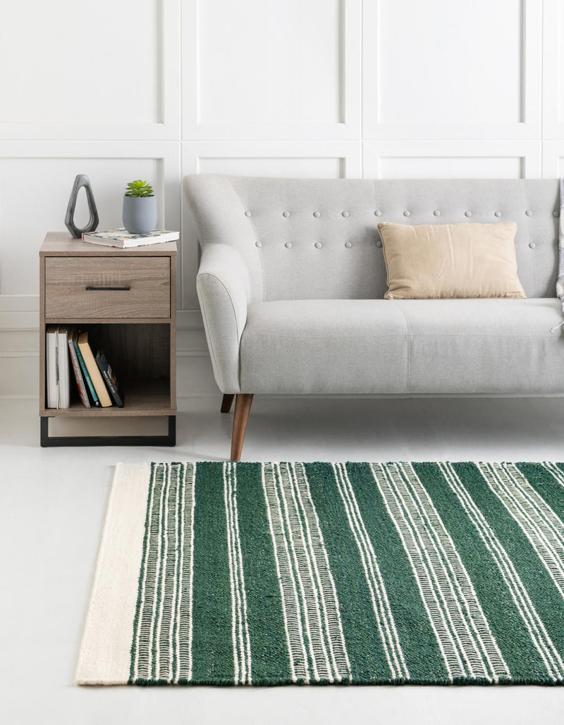 Coastal Weave Collection Area Rug - Marina Rectangle Hunter Green  lifestyle 6