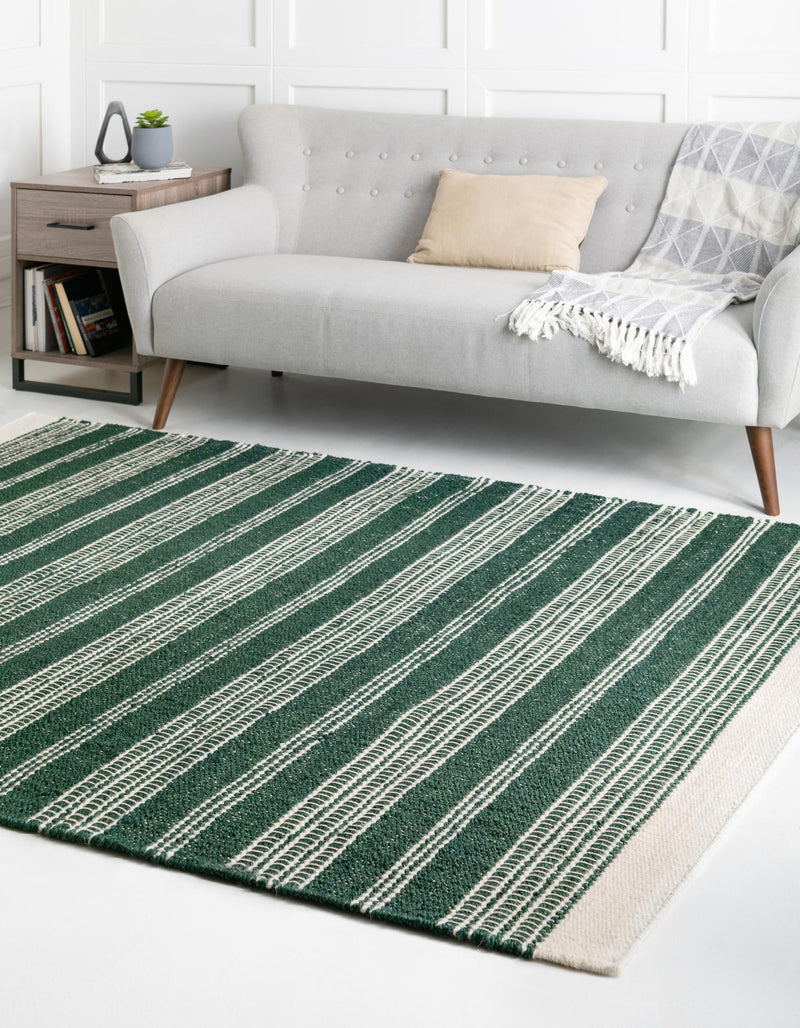 Coastal Weave Collection Area Rug - Marina Rectangle Hunter Green  lifestyle 13
