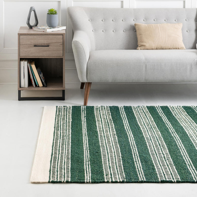 Coastal Weave Collection Area Rug - Marina Rectangle Hunter Green  lifestyle 41