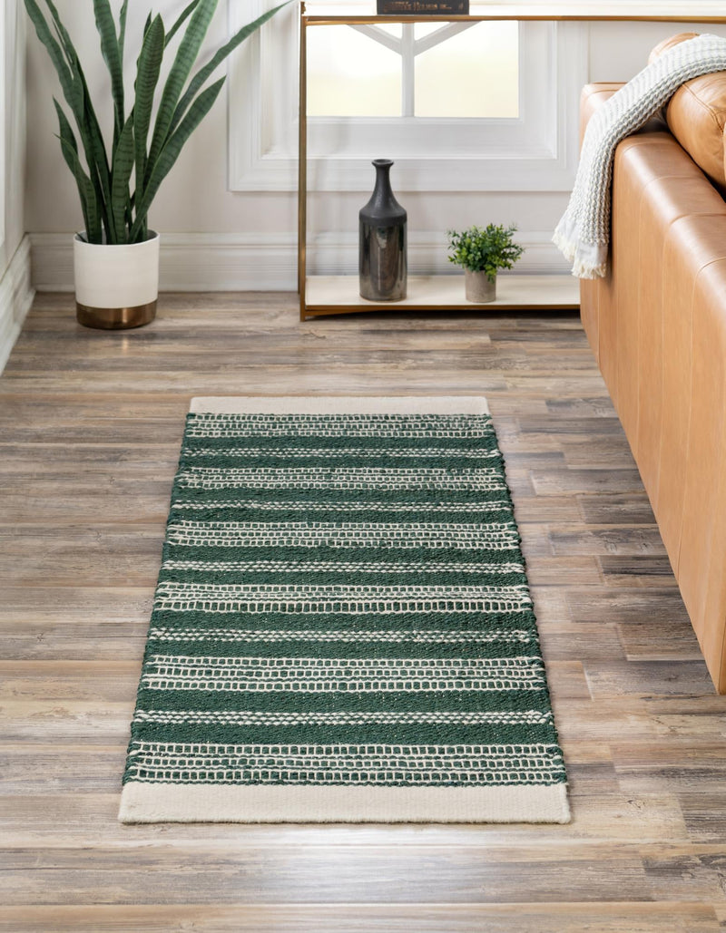 Coastal Weave Collection Area Rug - Marina Runner Hunter Green  lifestyle 60