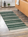 Coastal Weave Collection Area Rug - Marina Runner Hunter Green  lifestyle 74