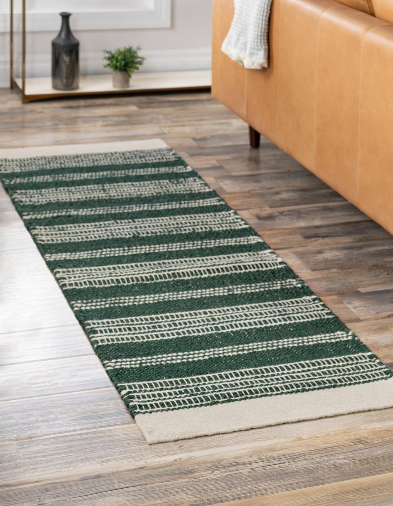 Coastal Weave Collection Area Rug - Marina Runner Hunter Green  lifestyle 74
