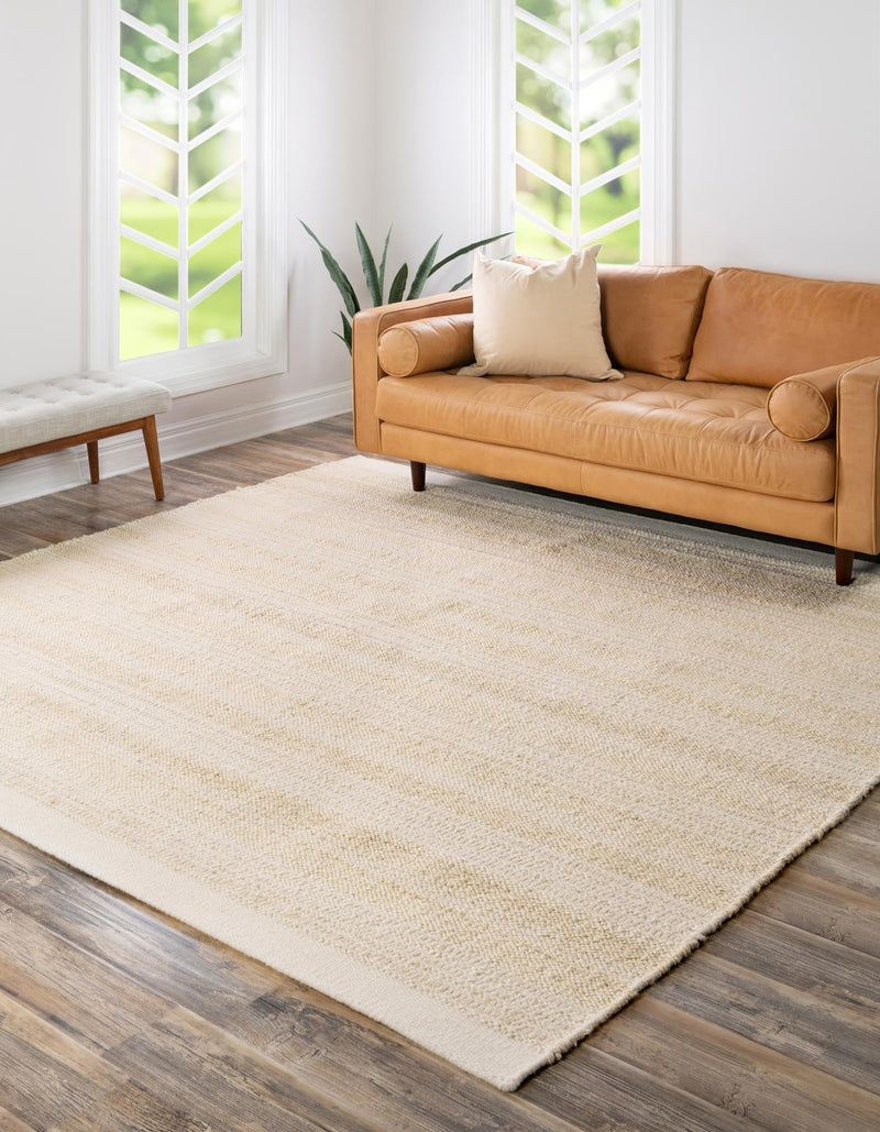 Coastal Weave Collection Area Rug - Marina Square Ivory and White  lifestyle 77