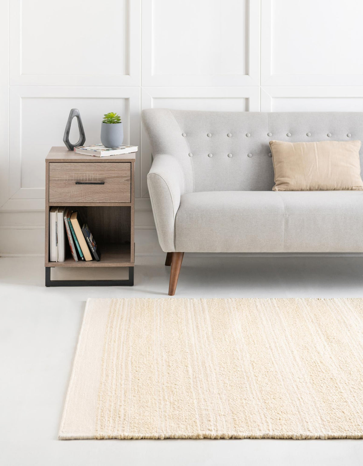 Coastal Weave Collection Area Rug - Marina Rectangle Ivory and White  lifestyle 7