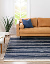 Coastal Weave Collection Area Rug - Marina Square Navy Blue  lifestyle 66