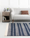 Coastal Weave Collection Area Rug - Marina Rectangle Navy Blue  lifestyle 3