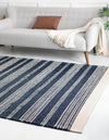 Coastal Weave Collection Area Rug - Marina Rectangle Navy Blue  lifestyle 5