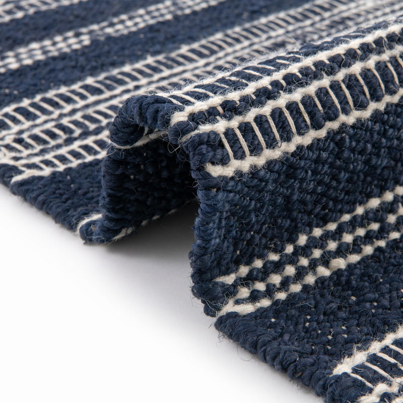 Coastal Weave Collection Area Rug - Marina Rectangle Navy Blue  lifestyle 17