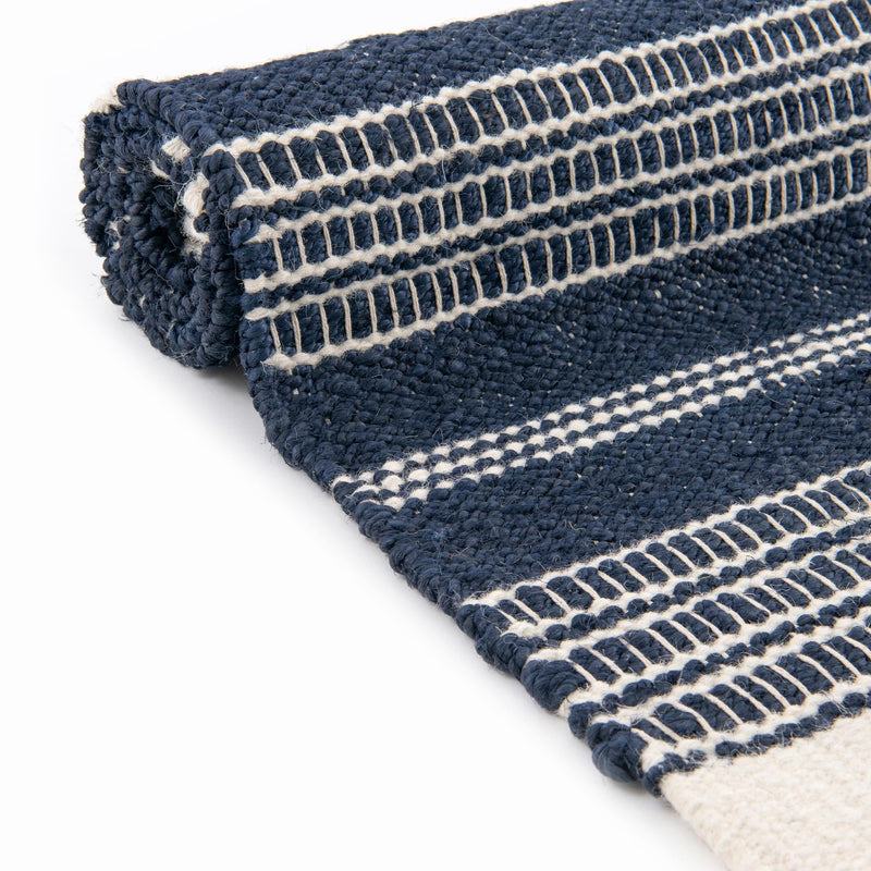 Coastal Weave Collection Area Rug - Marina Rectangle Navy Blue  lifestyle 21
