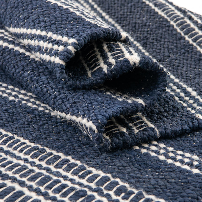 Coastal Weave Collection Area Rug - Marina Rectangle Navy Blue  lifestyle 23