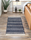 Coastal Weave Collection Area Rug - Marina Runner Navy Blue  lifestyle 33