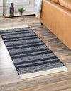 Coastal Weave Collection Area Rug - Marina Runner Navy Blue  lifestyle 35