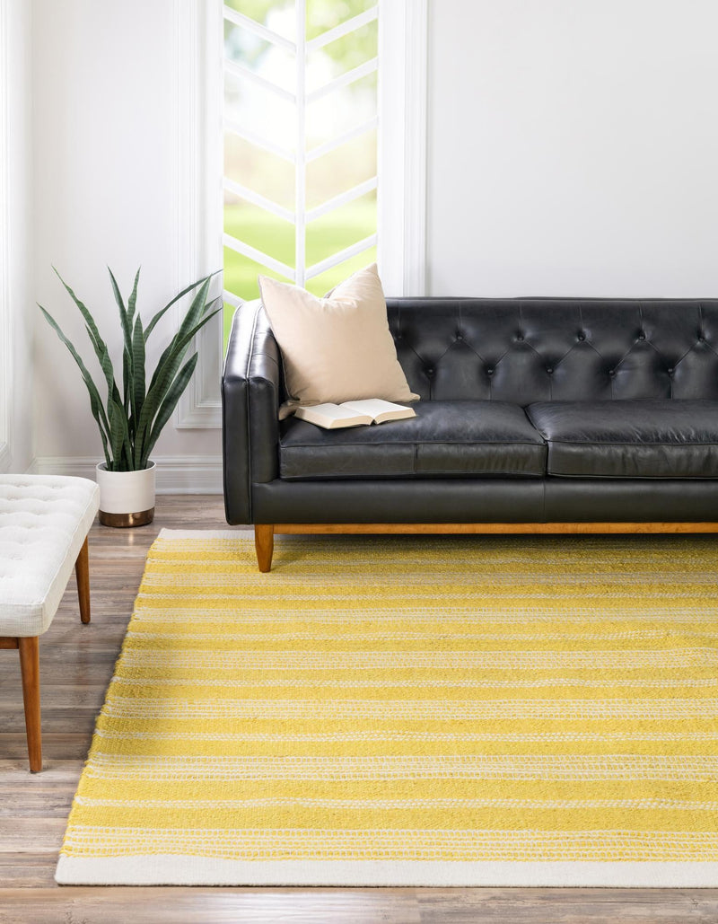 Coastal Weave Collection Area Rug - Marina Square Sunshine Yellow  lifestyle 68