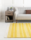 Coastal Weave Collection Area Rug - Marina Rectangle Sunshine Yellow  lifestyle 9