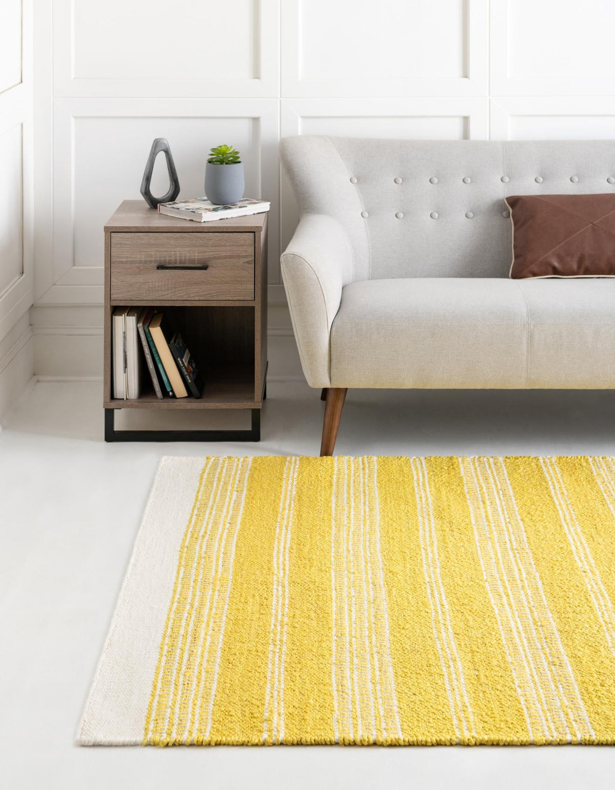Coastal Weave Collection Area Rug - Marina Rectangle Sunshine Yellow  lifestyle 9