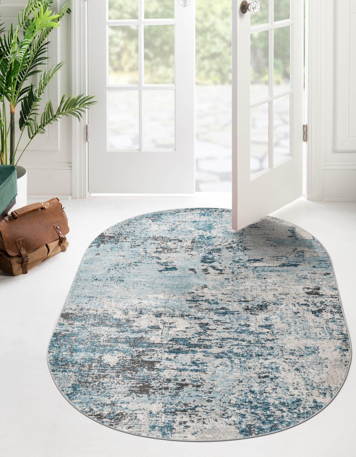 Dresden Elegance Collection Area Rug -  Pirna Oval Blue  lifestyle 79