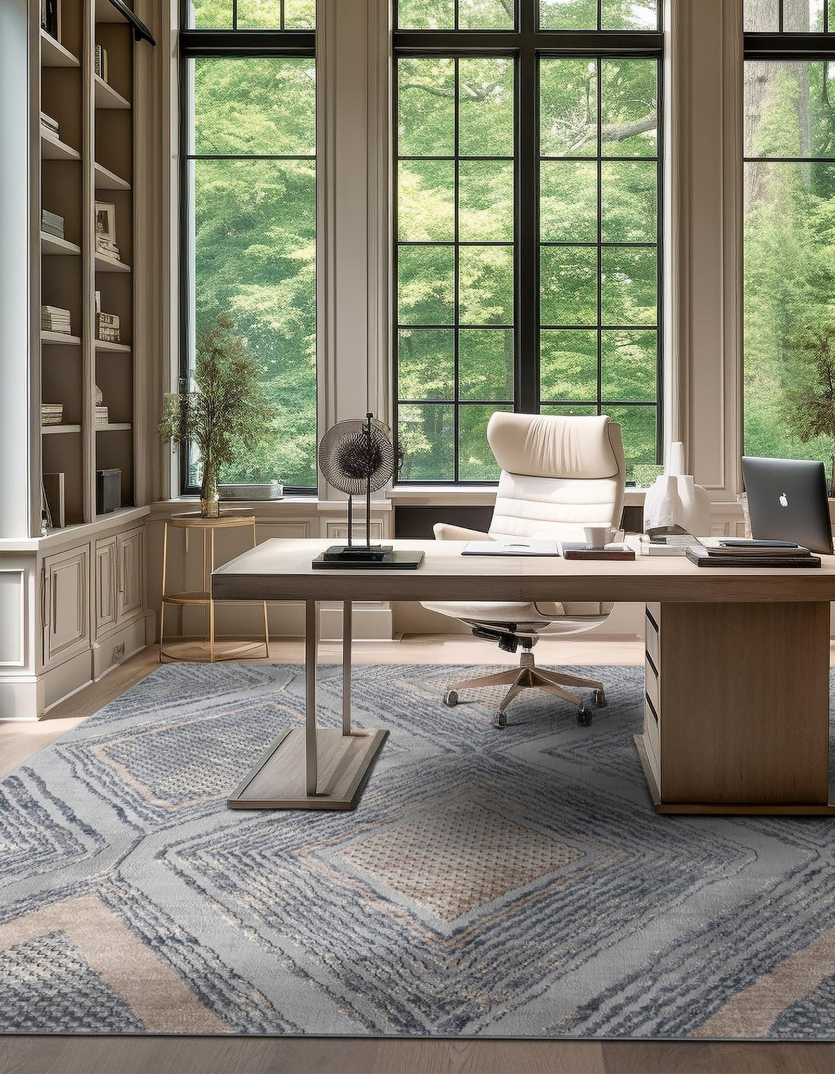Aegean Elegance Collection Area Rug -  Rhodes Square Gray  lifestyle 73