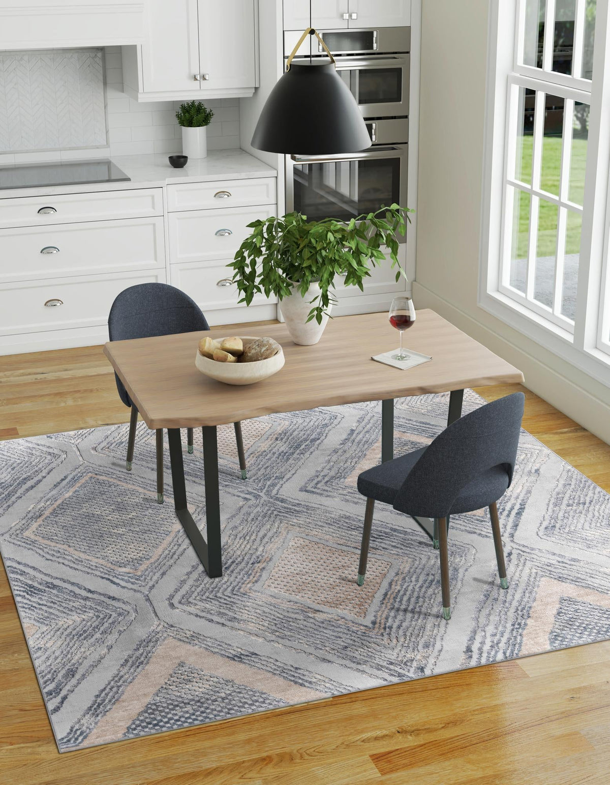 Aegean Elegance Collection Area Rug -  Rhodes Square Gray  lifestyle 78