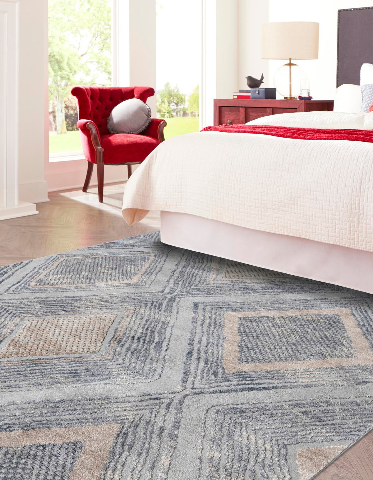 Aegean Elegance Collection Area Rug -  Rhodes Square Gray  lifestyle 88