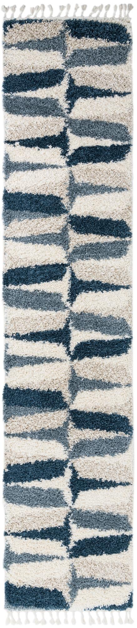Cozy Cove Shag Collection Area Rug -  Tidewater Runner Blue  lifestyle 54