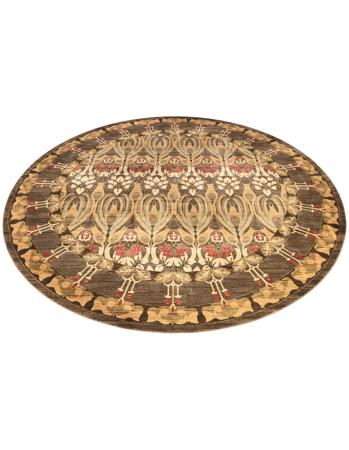 Chelsea Elegance Collection Area Rug -  Brompton (Brown) Round Brown  lifestyle 54