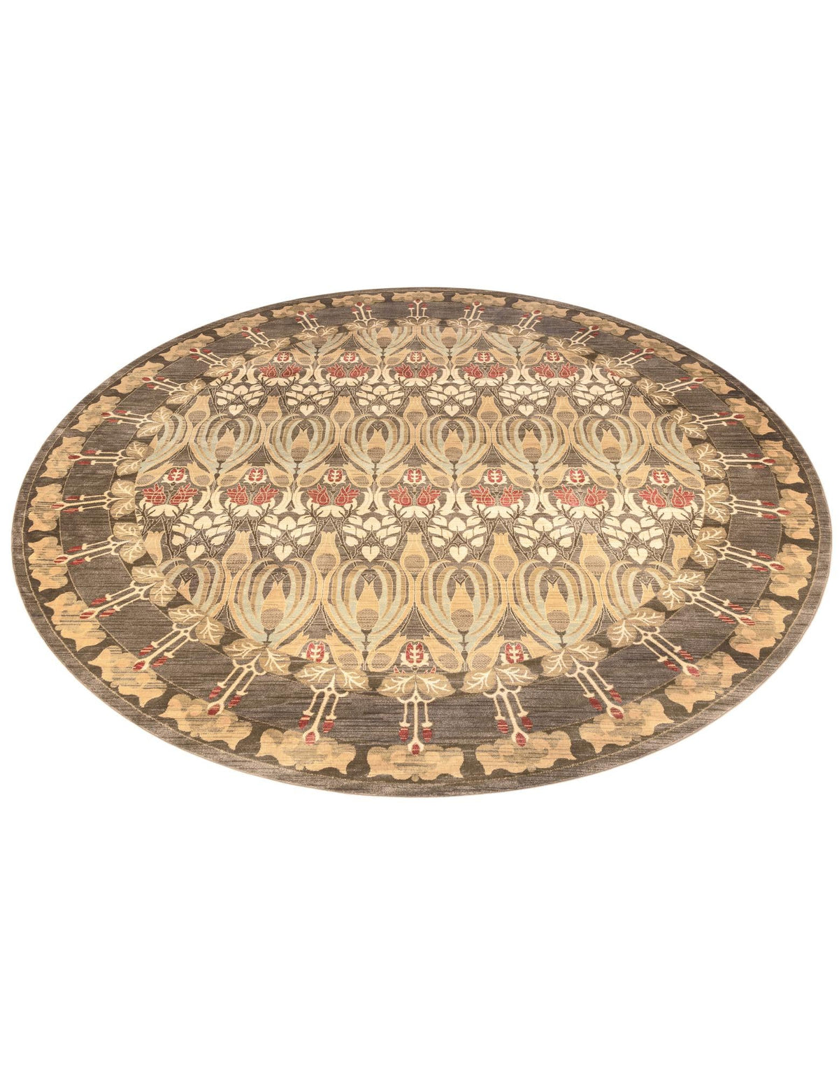 Chelsea Elegance Collection Area Rug -  Brompton (Brown) Round Brown  lifestyle 57
