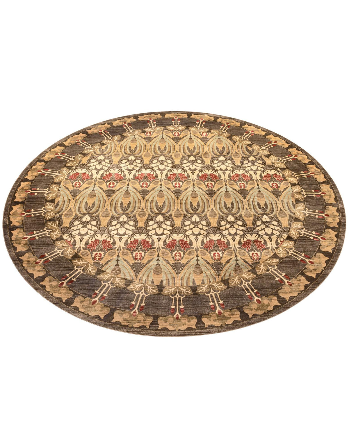 Chelsea Elegance Collection Area Rug -  Brompton (Brown) Round Brown  lifestyle 58