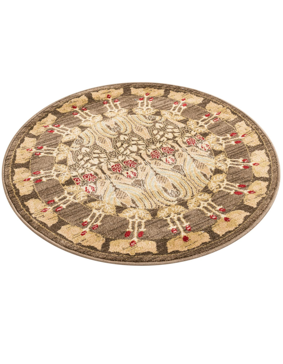 Chelsea Elegance Collection Area Rug -  Brompton (Brown) Round Brown  lifestyle 61