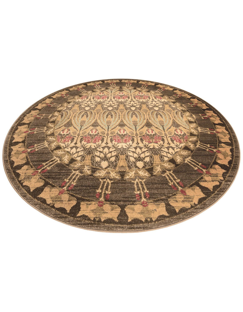 Chelsea Elegance Collection Area Rug -  Brompton (Brown) Round Brown  lifestyle 64