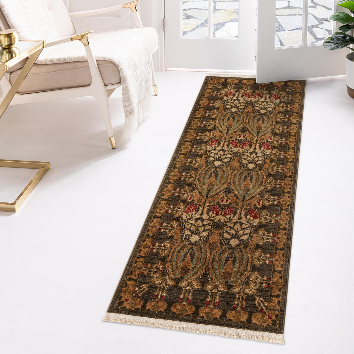 Chelsea Elegance Collection Area Rug -  Brompton (Brown) Runner Brown  lifestyle 69