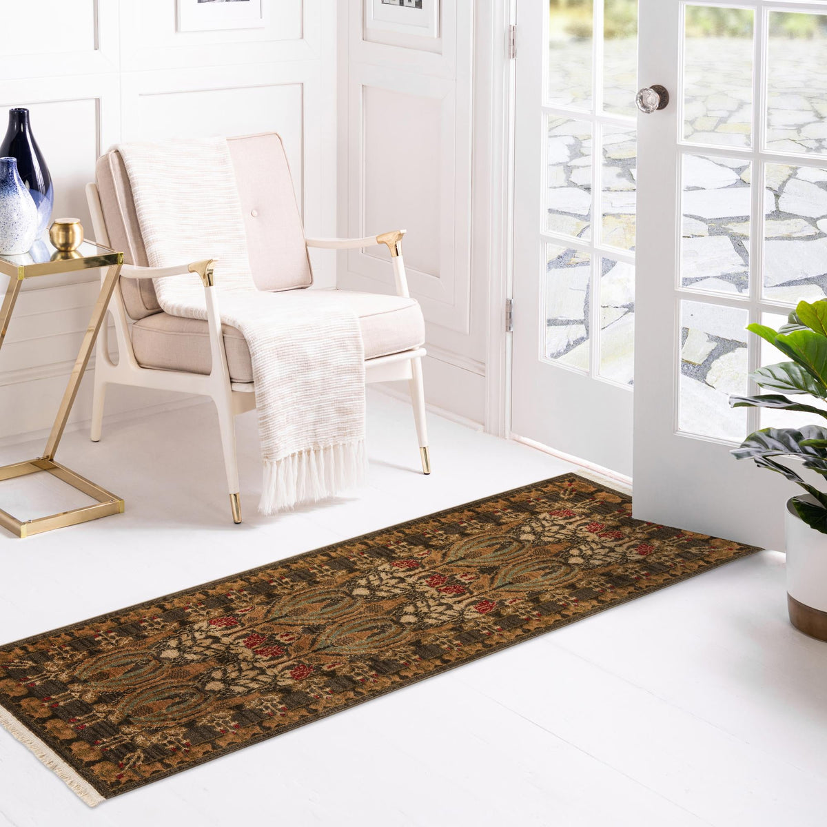 Chelsea Elegance Collection Area Rug -  Brompton (Brown) Runner Brown  lifestyle 72