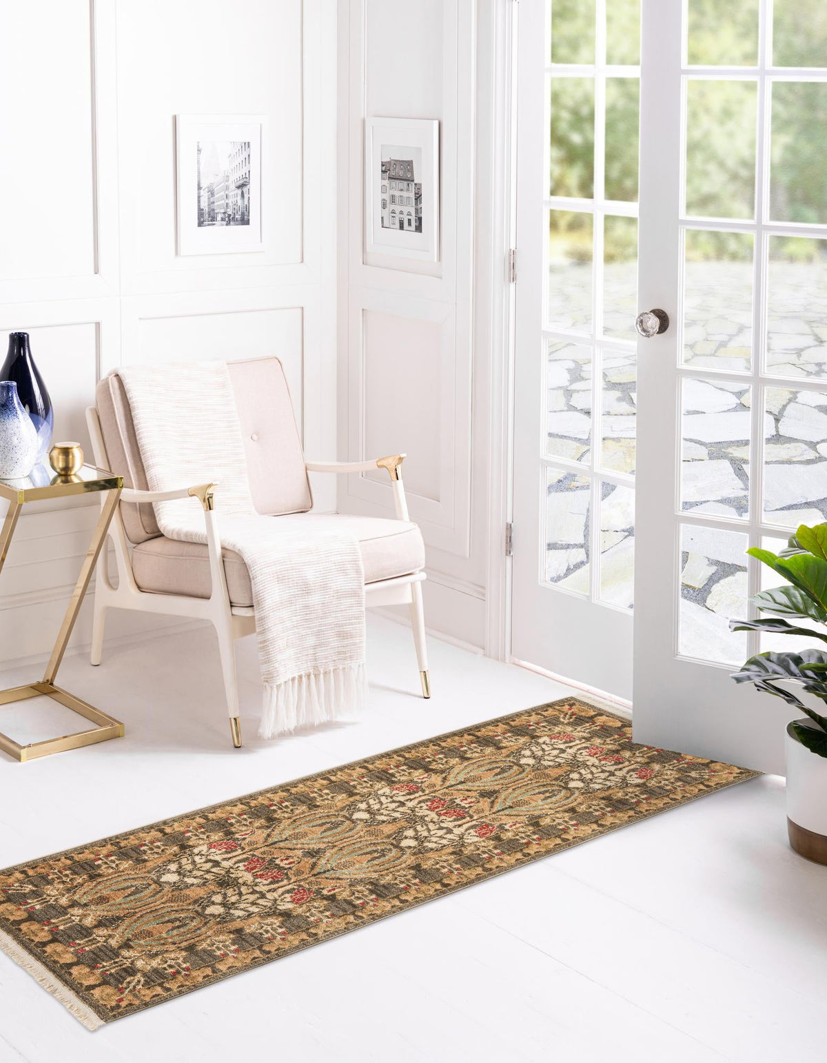 Chelsea Elegance Collection Area Rug -  Brompton (Brown) Runner Brown  lifestyle 52