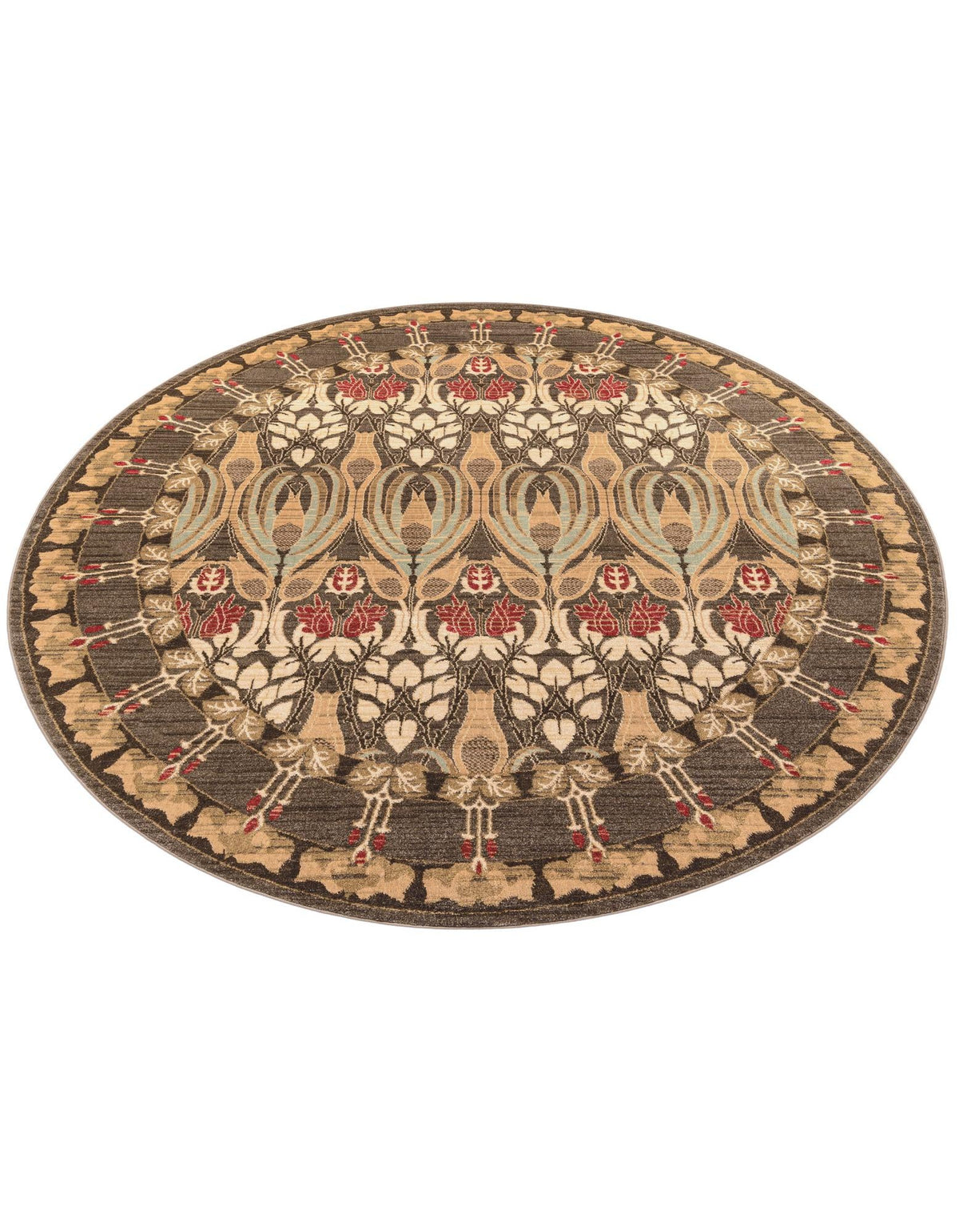 Chelsea Elegance Collection Area Rug -  Brompton (Brown) Round Brown  lifestyle 68