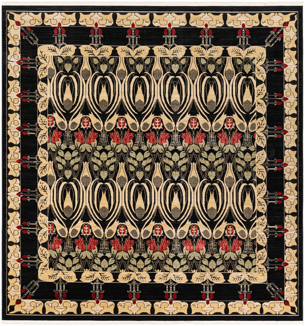 Chelsea Elegance Collection Area Rug -  Brompton (Black) Square Black  lifestyle 10