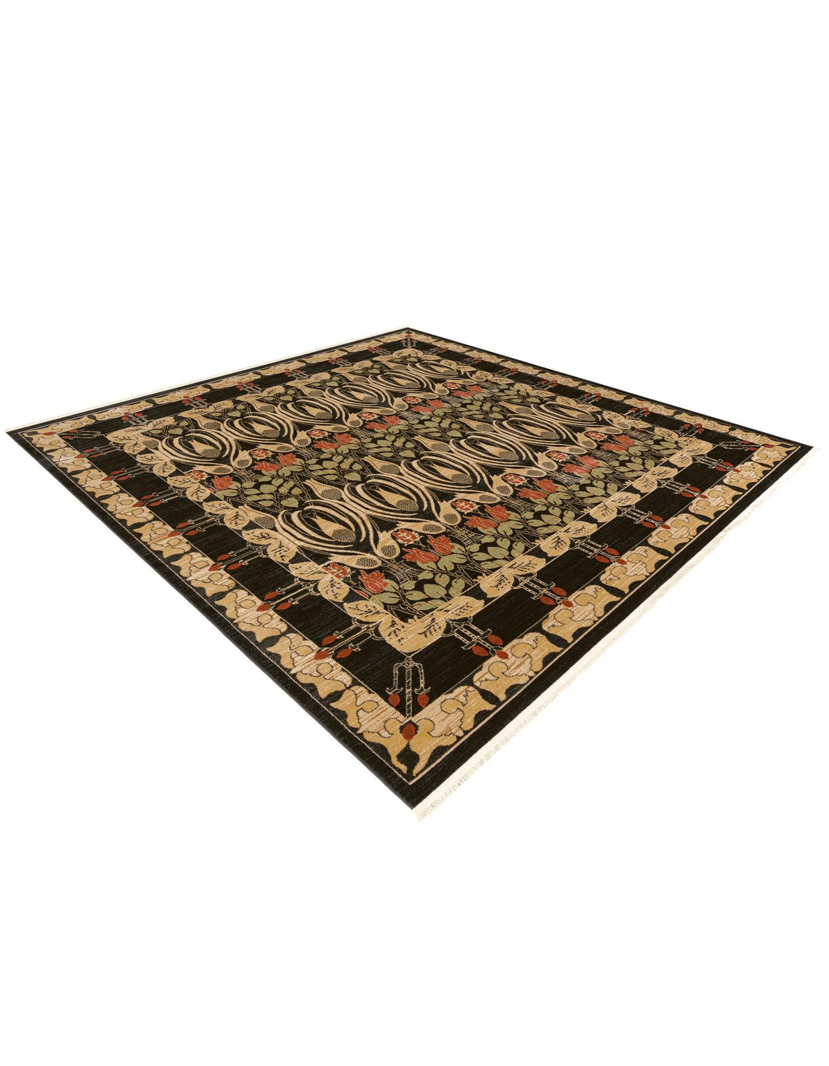 Chelsea Elegance Collection Area Rug -  Brompton (Black) Square Black  lifestyle 46