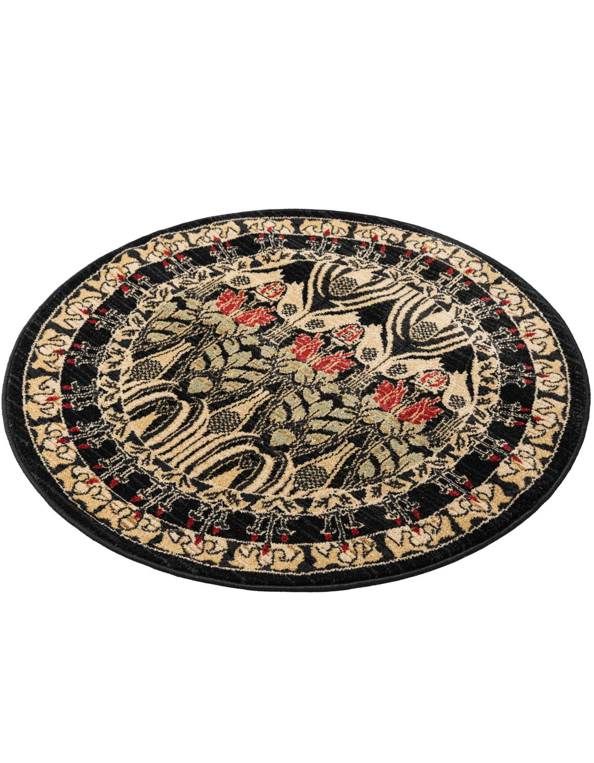 Chelsea Elegance Collection Area Rug -  Brompton (Black) Round Black  lifestyle 32